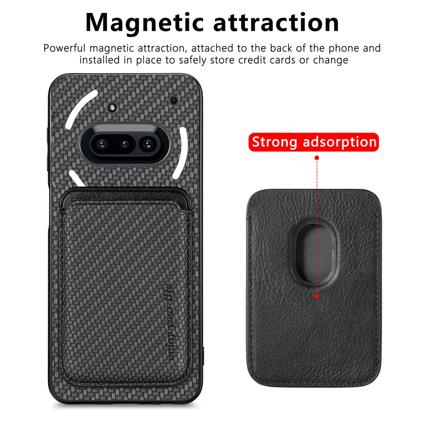 For Nothing Phone (3a) Case Magnetic Detachable Card Holder Phone Back Cover