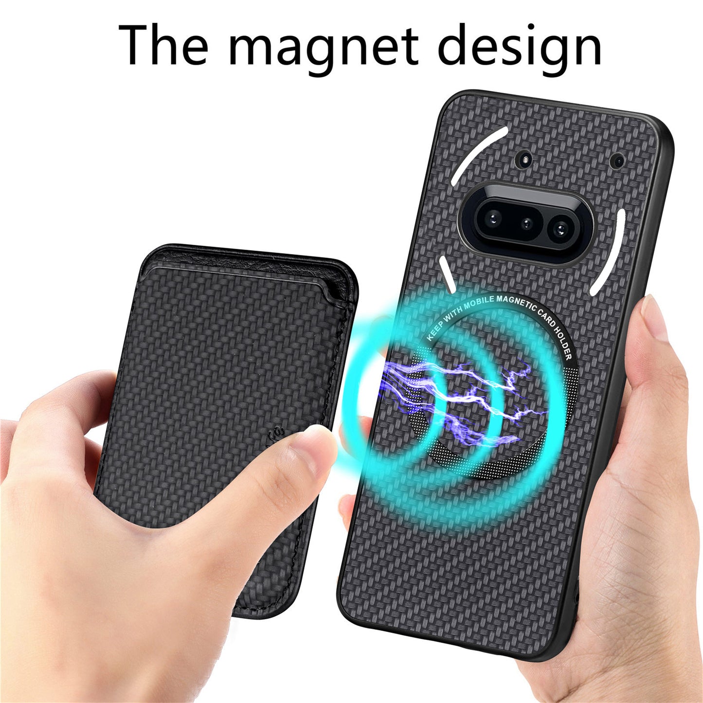 For Nothing Phone (3a) Case Magnetic Detachable Card Holder Phone Back Cover