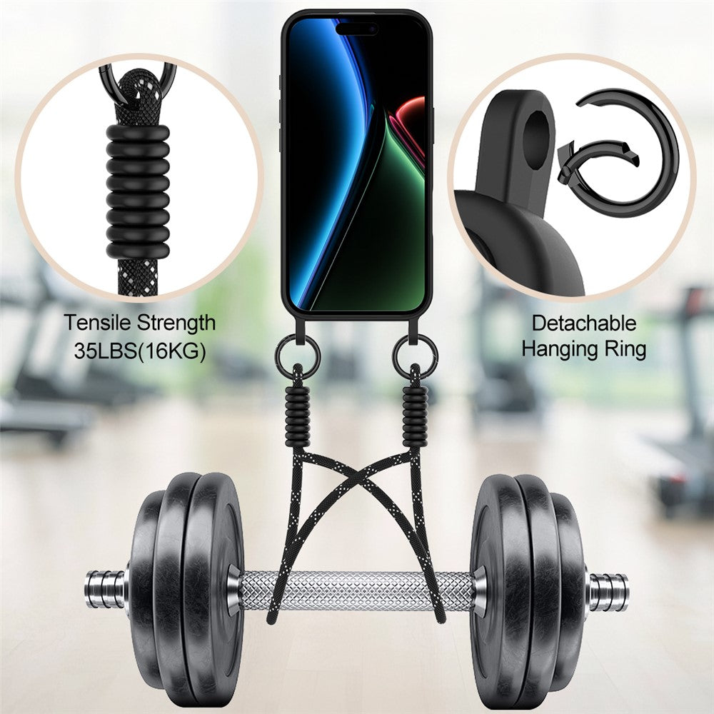 iPhone 17 Silikonhülle – Sanft & mit Kartenhalter und kurzem Riemen