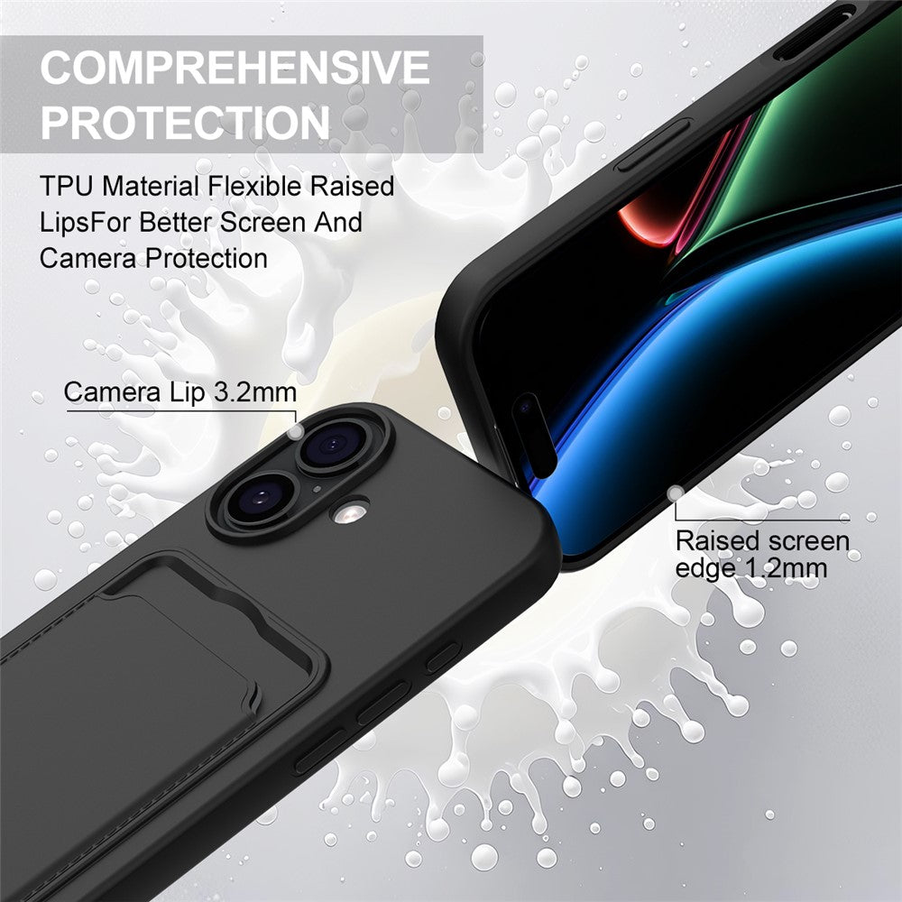 iPhone 17 Silikonhülle – Sanft & mit Kartenhalter und kurzem Riemen