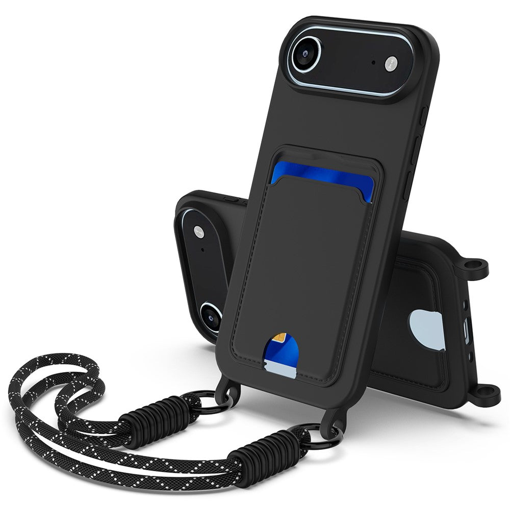 iPhone Air Silikonhülle – Sanft & mit Kartenhalter und kurzem Riemen