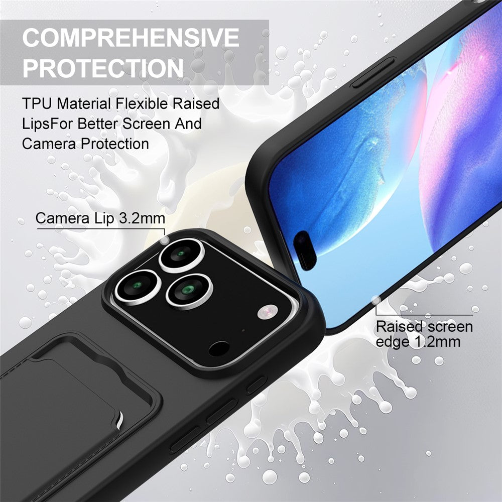 iPhone 17 Pro Silikonhülle – Sanft & mit Kartenhalter und kurzem Riemen