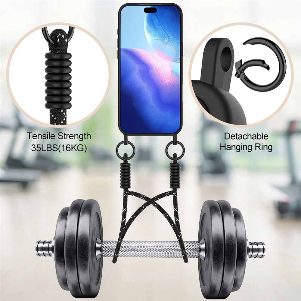 iPhone 17 Pro Max Silikonhülle – Sanft & mit Kartenhalter und kurzem Riemen