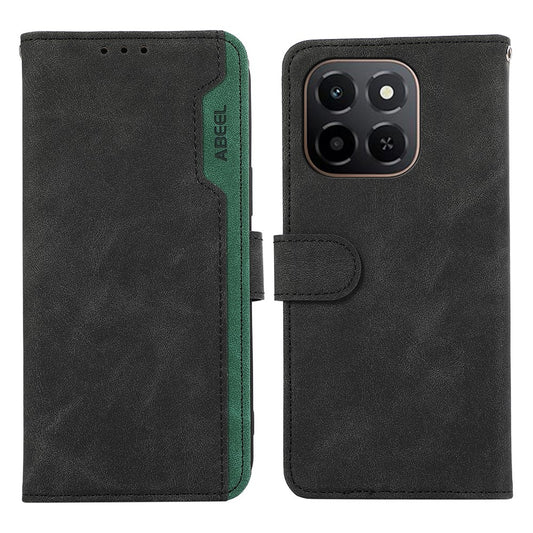 Honor X6c 4G Handyhülle – ABEEL Gehäusefarbe Splicing Leder Flip RFID-Blockierung
