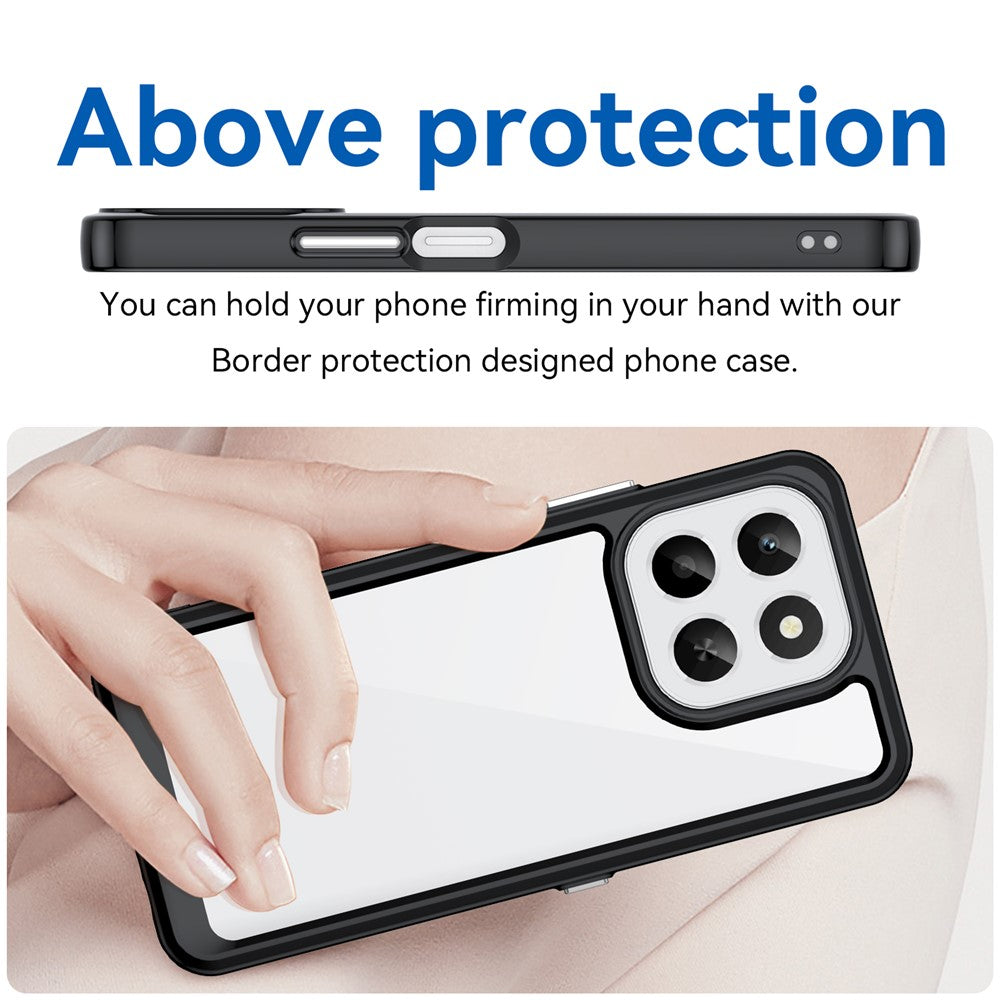 Honor X6c 4G Transparente Handyhülle – Stoßfeste Rückseite, aus TPU & Acryl