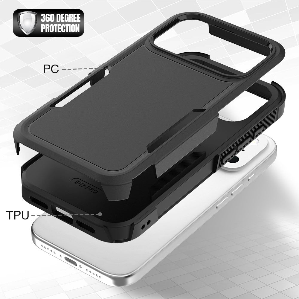 For iPhone 18 Pro / 17 Pro Case 2 in 1 PC + TPU Shockproof Phone Cover