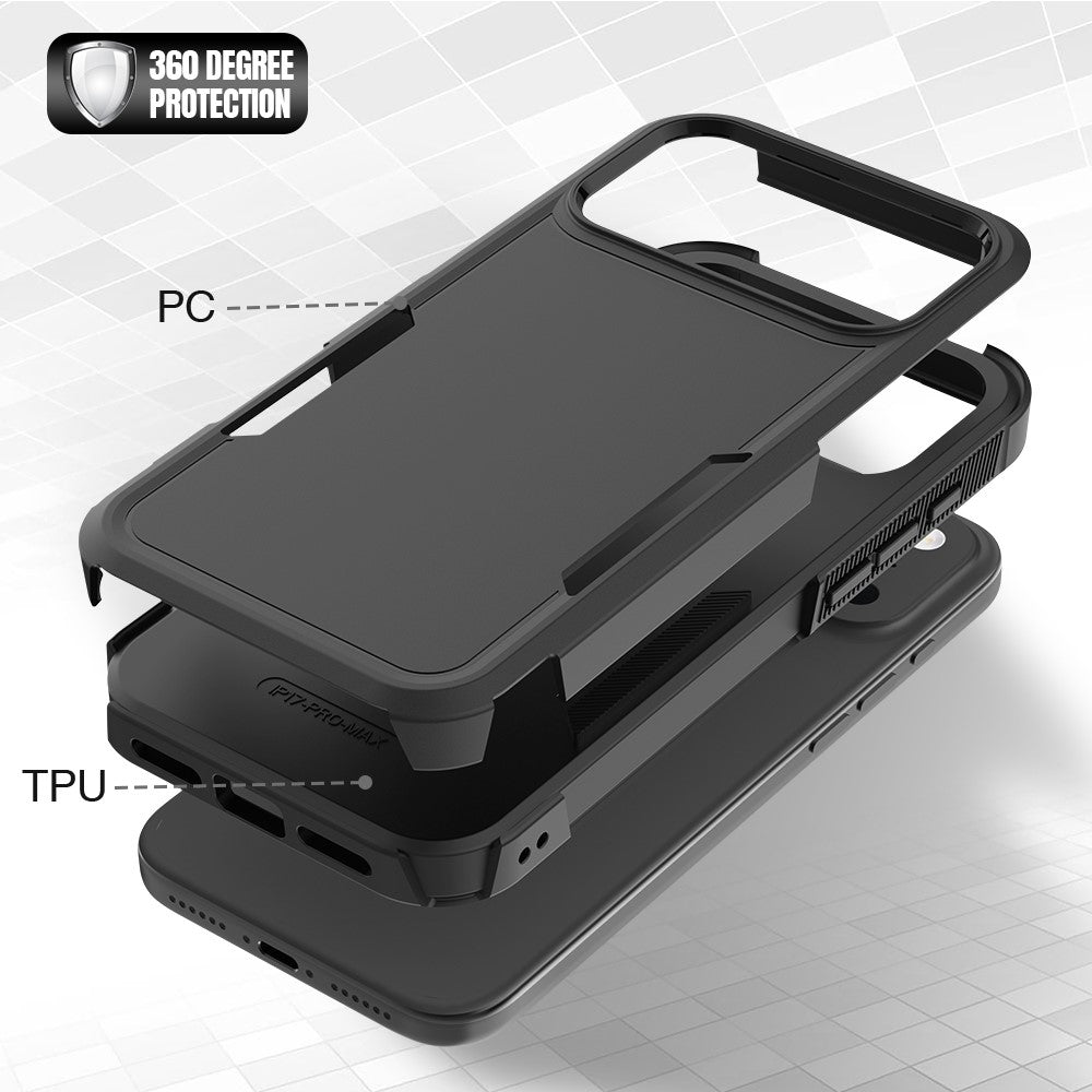 For iPhone 18 Pro Max / 17 Pro Max Case 2 in 1 PC + TPU Shockproof Phone Cover