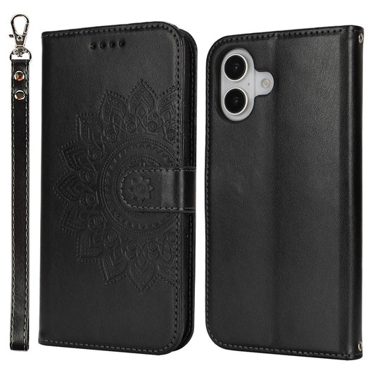 iPhone 16 Wallet-Hülle – Mit Musterdruck, Kartenfächer & Riemen