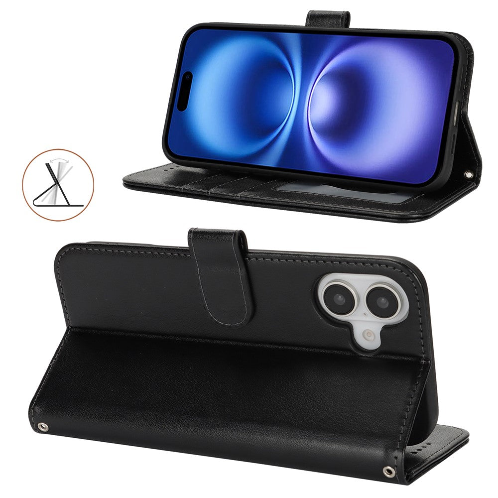 iPhone 16 Wallet-Hülle – Mit Musterdruck, Kartenfächer & Riemen
