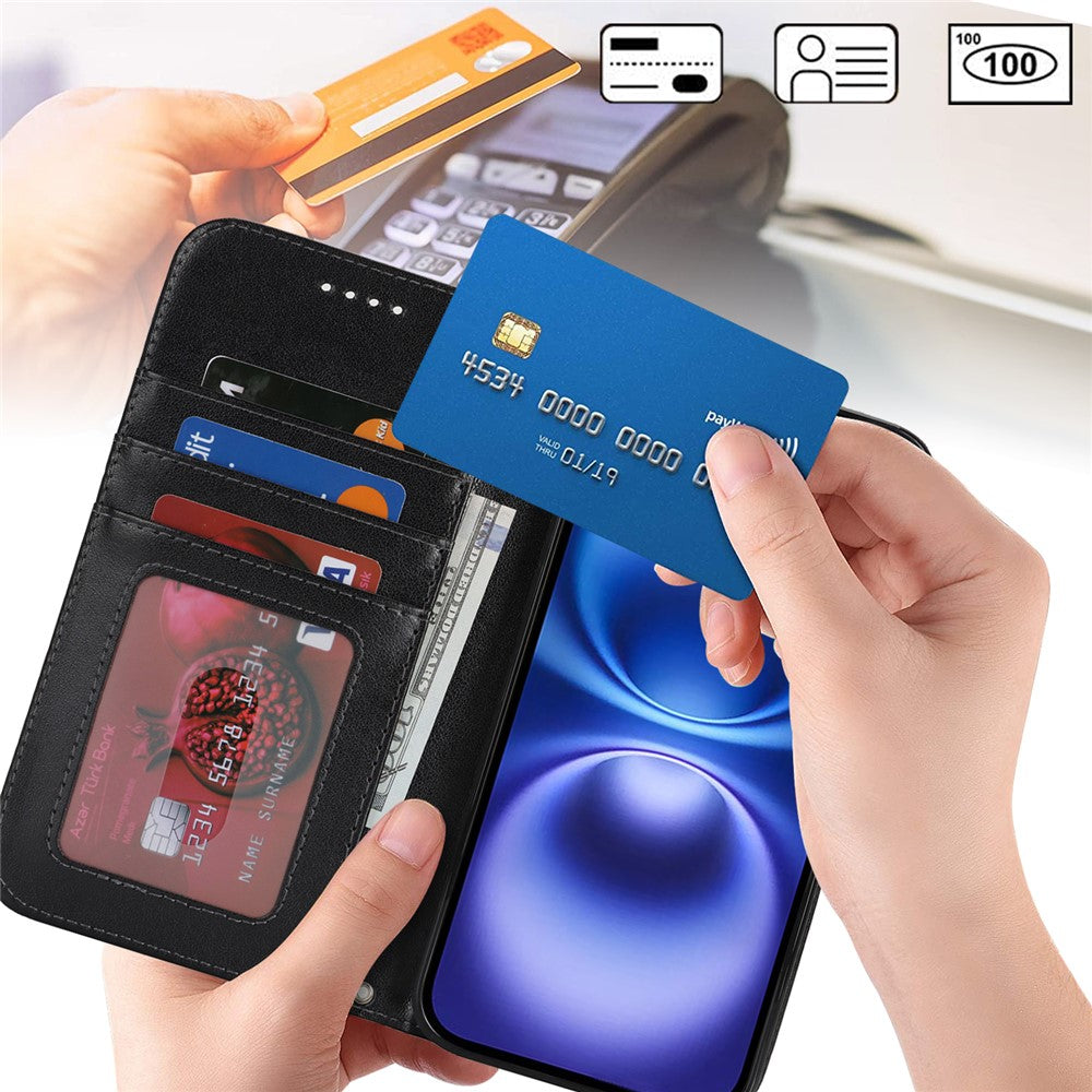 iPhone 16 Wallet-Hülle – Mit Musterdruck, Kartenfächer & Riemen