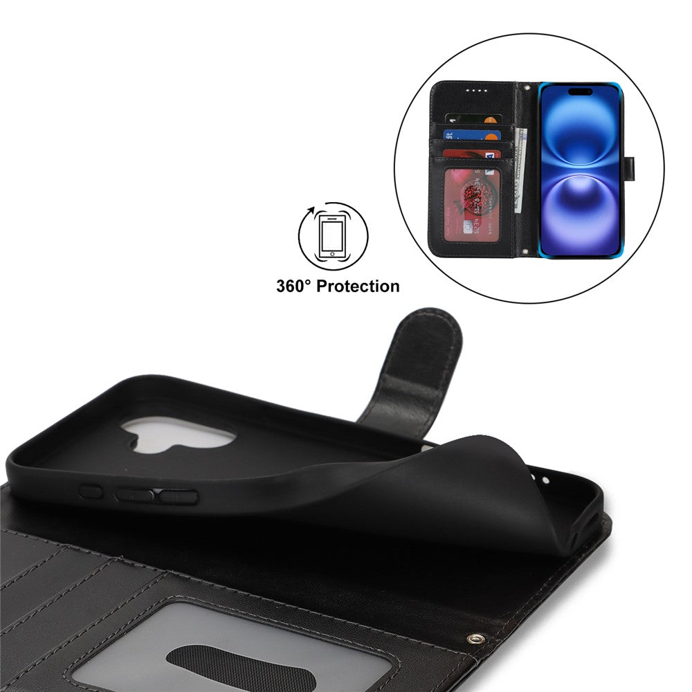 iPhone 16 Wallet-Hülle – Mit Musterdruck, Kartenfächer & Riemen