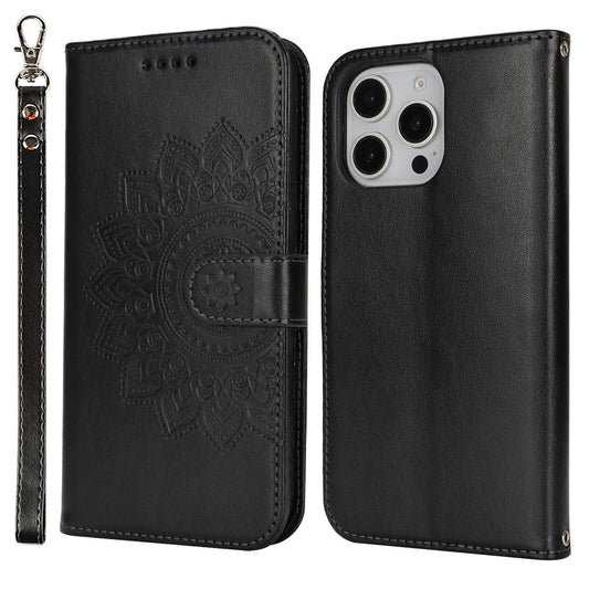 iPhone 16 Pro Wallet-Hülle – Mit Musterdruck, Kartenfächer & Riemen