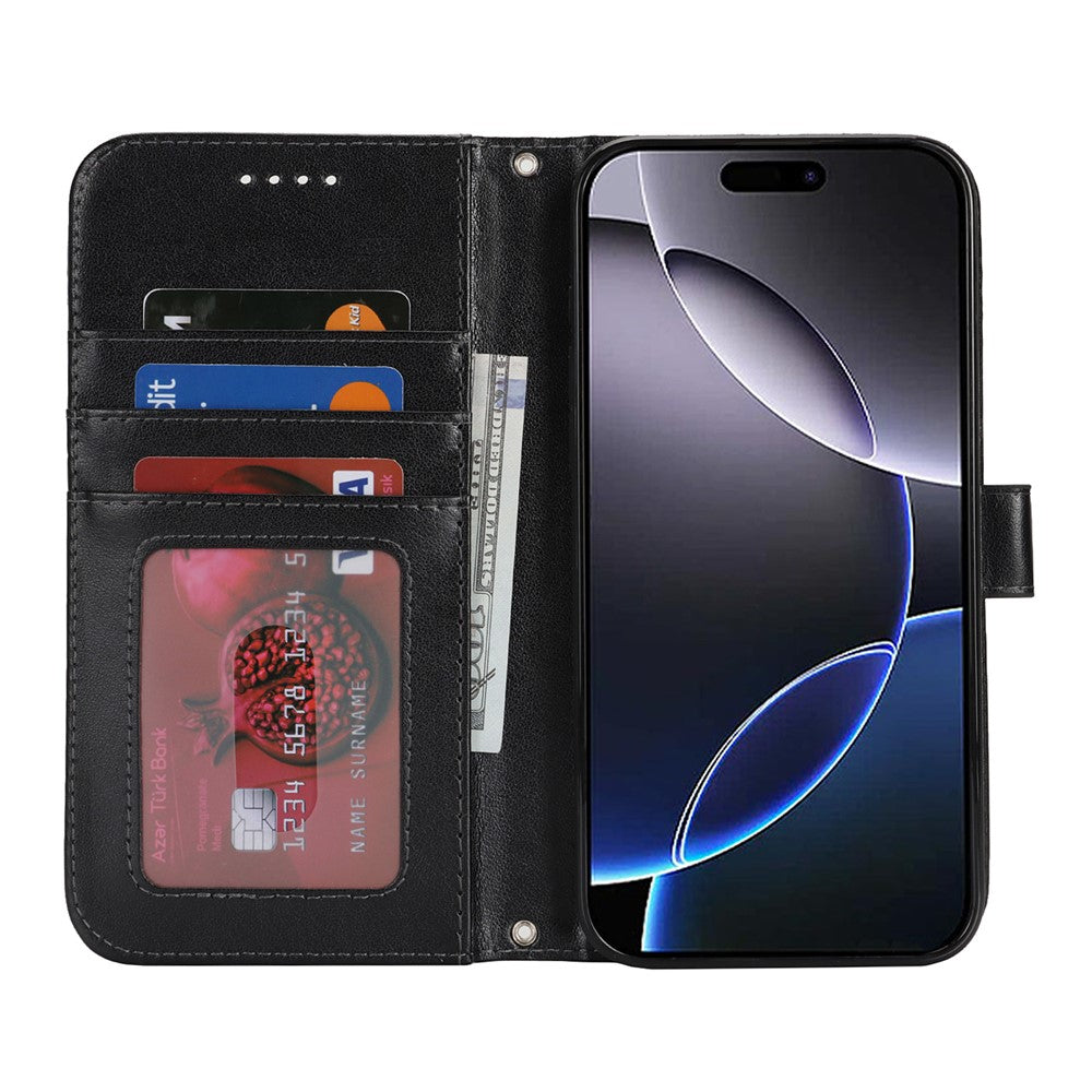 iPhone 16 Pro Wallet-Hülle – Mit Musterdruck, Kartenfächer & Riemen