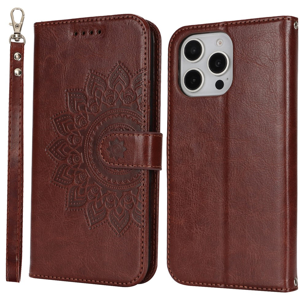 iPhone 16 Pro Wallet-Hülle – Mit Musterdruck, Kartenfächer & Riemen
