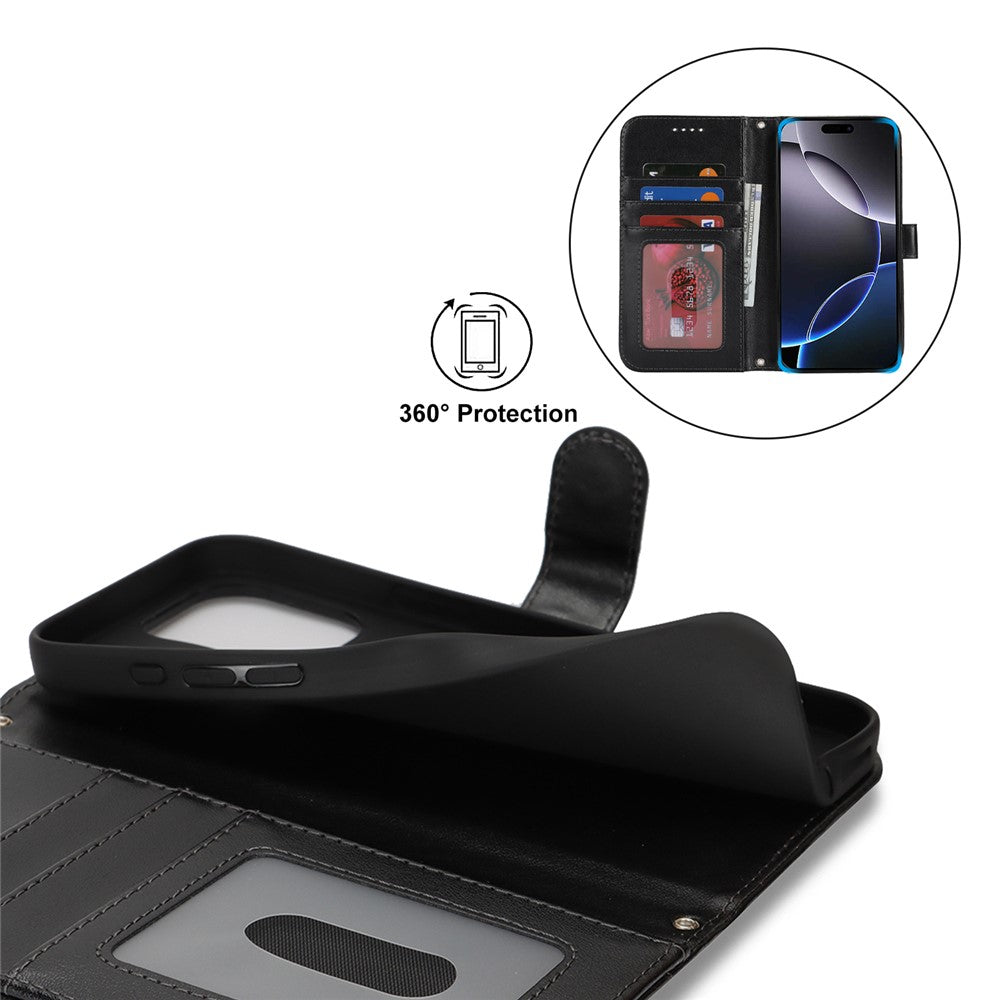 iPhone 16 Pro Max Wallet-Hülle – Mit Musterdruck, Kartenfächer & Riemen