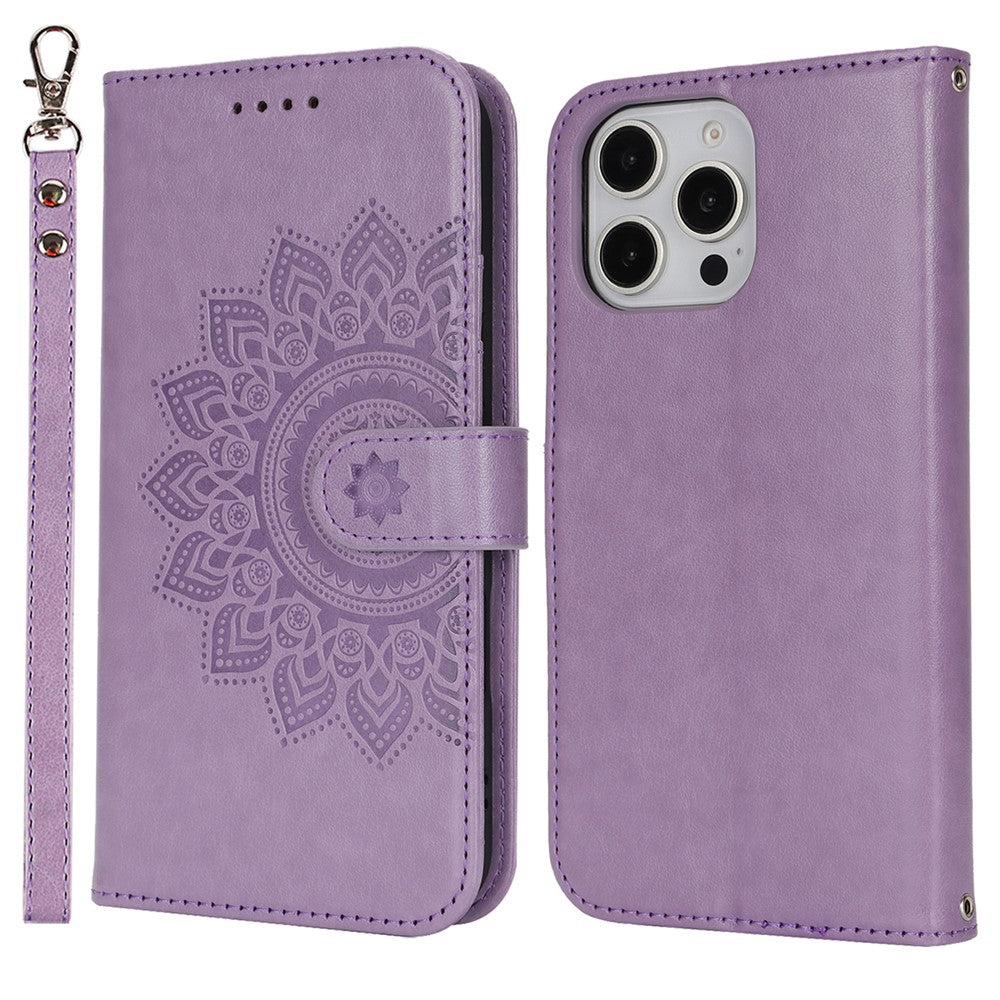 iPhone 16 Pro Max Wallet-Hülle – Mit Musterdruck, Kartenfächer & Riemen