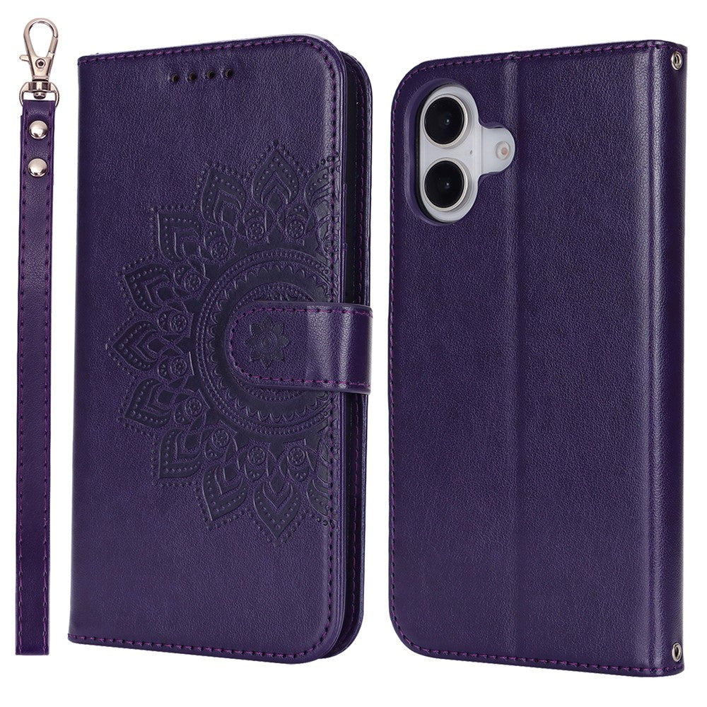 iPhone 16 Plus Wallet-Hülle – Mit Musterdruck, Kartenfächer & Riemen