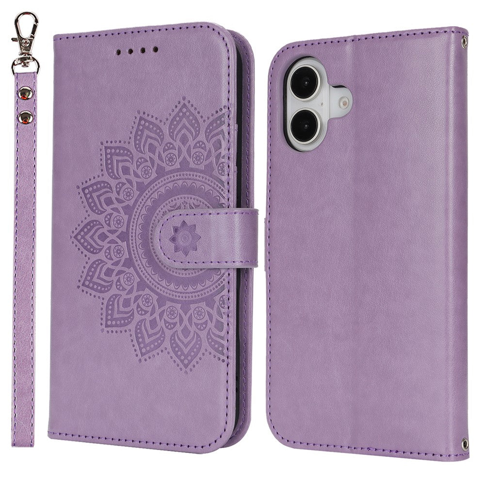 iPhone 16 Plus Wallet-Hülle – Mit Musterdruck, Kartenfächer & Riemen