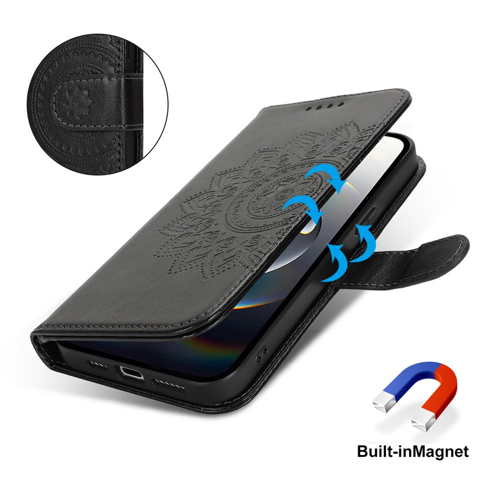 iPhone 16e Wallet-Hülle – Mit Musterdruck, Kartenfächer & Riemen