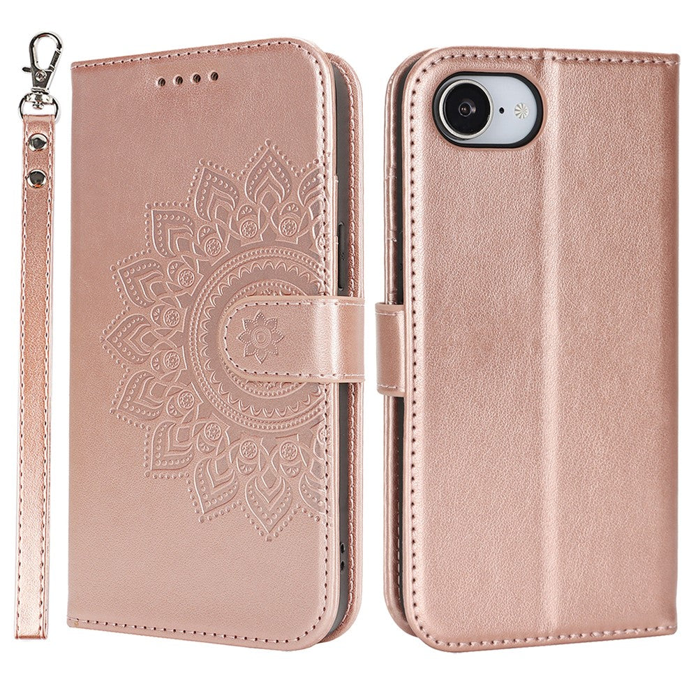 iPhone 16e Wallet-Hülle – Mit Musterdruck, Kartenfächer & Riemen