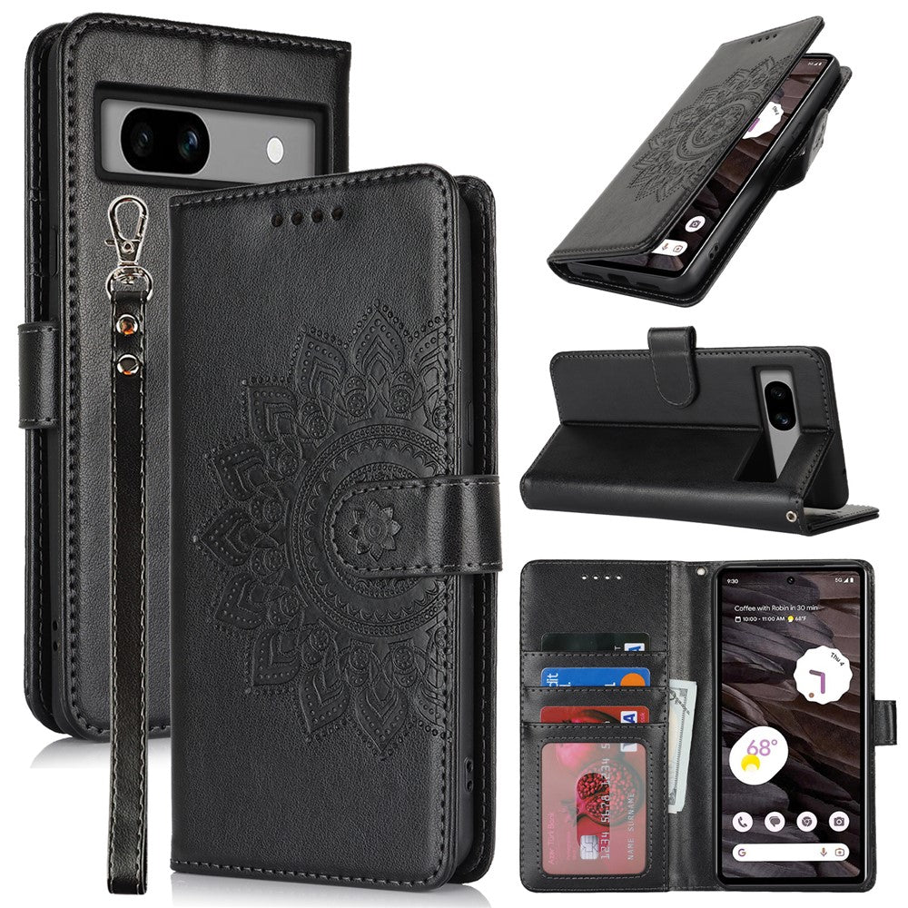 Pixel 7a Wallet-Hülle – Mit Musterdruck, Kartenfächer & Riemen
