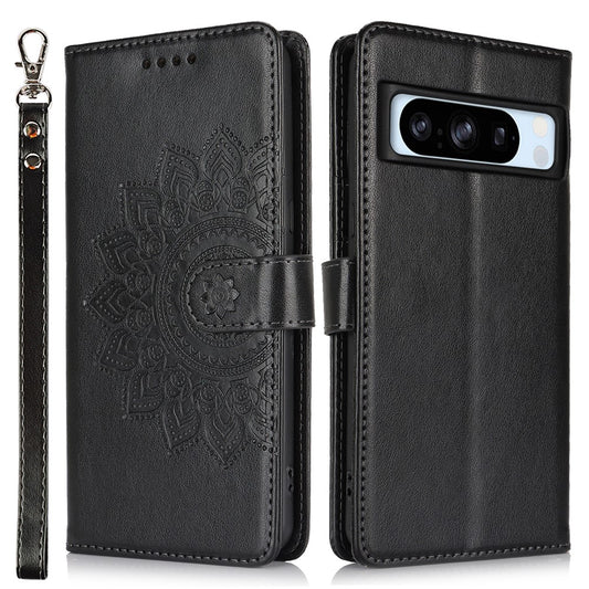 Pixel 8 Pro Wallet-Hülle – Mit Musterdruck, Kartenfächer & Riemen