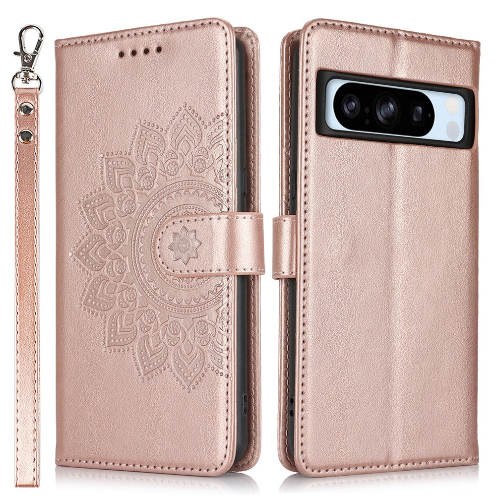 Pixel 8 Pro Wallet-Hülle – Mit Musterdruck, Kartenfächer & Riemen