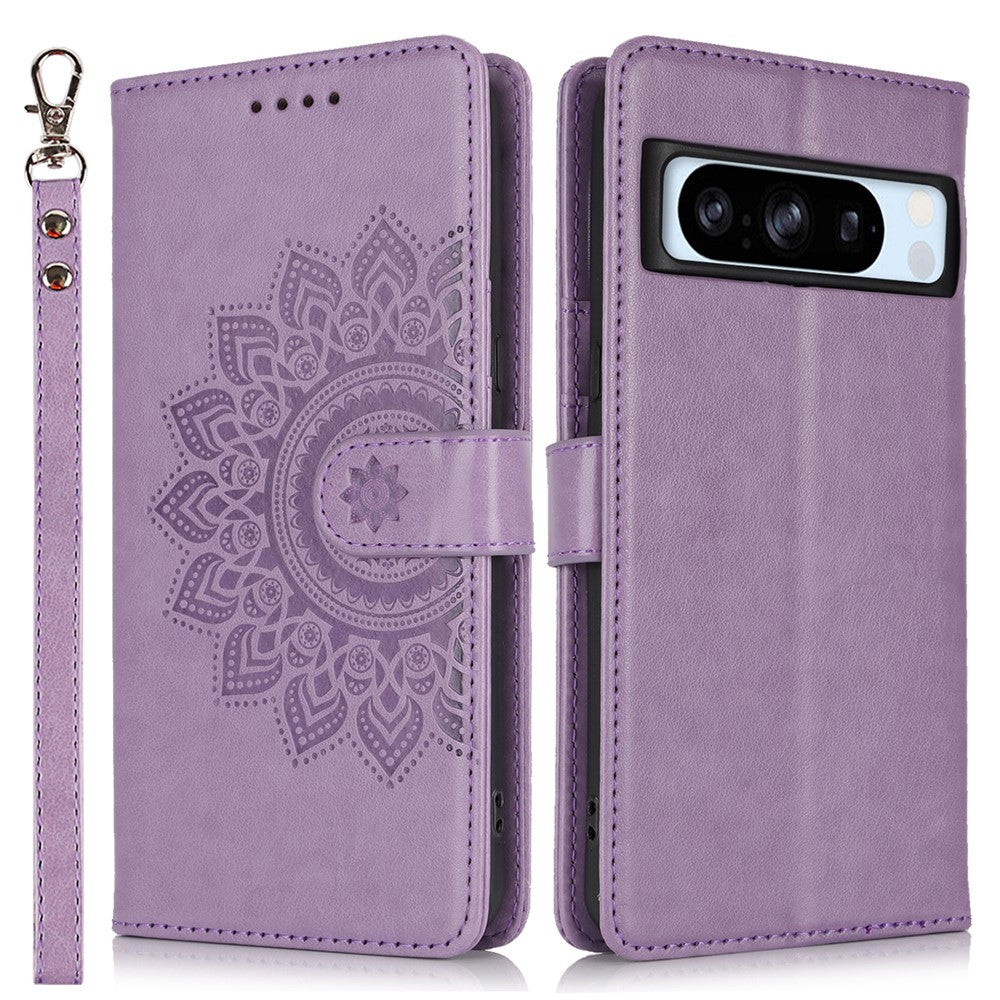 Pixel 8 Pro Wallet-Hülle – Mit Musterdruck, Kartenfächer & Riemen