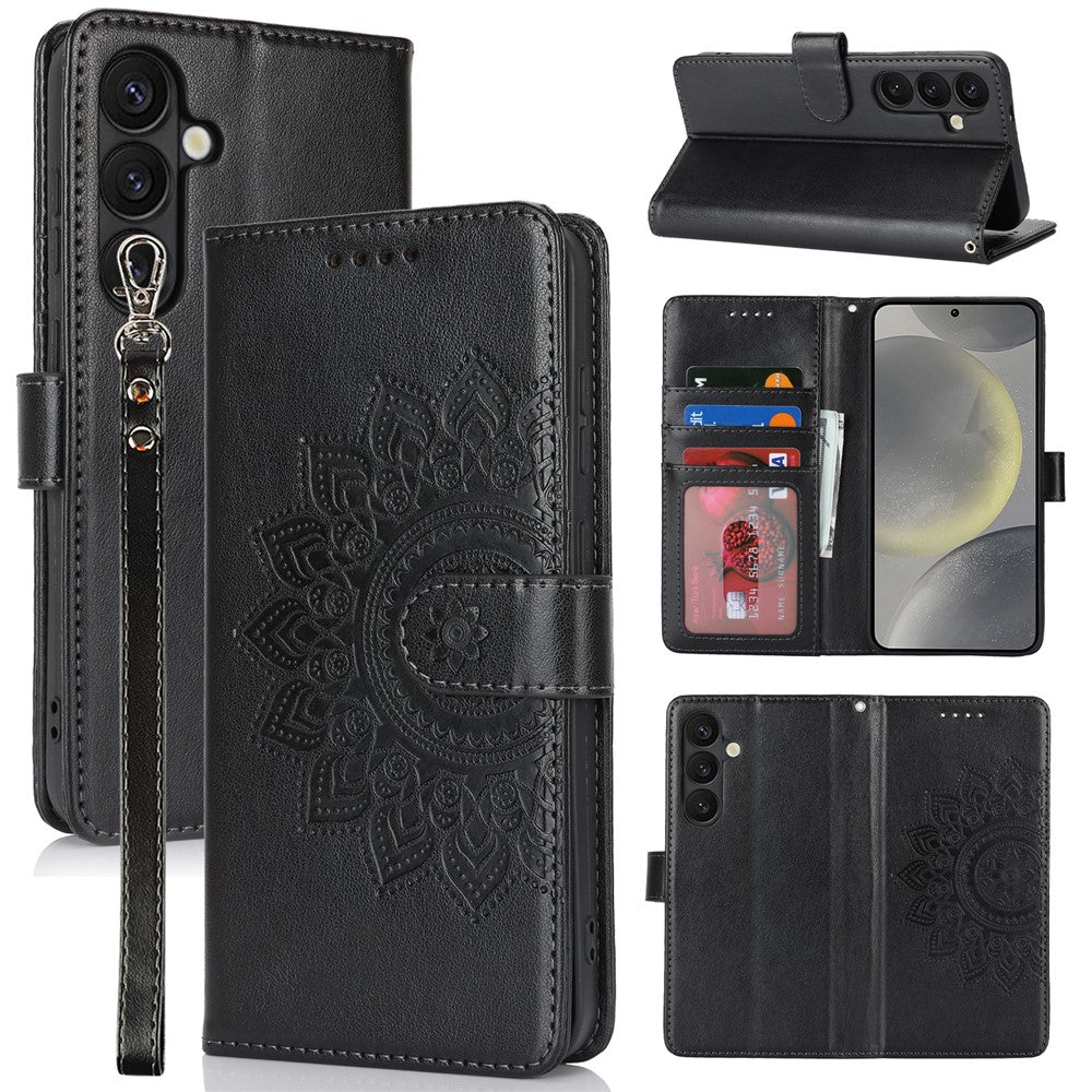 Galaxy S24 Wallet-Hülle – Mit Musterdruck, Kartenfächer & Riemen