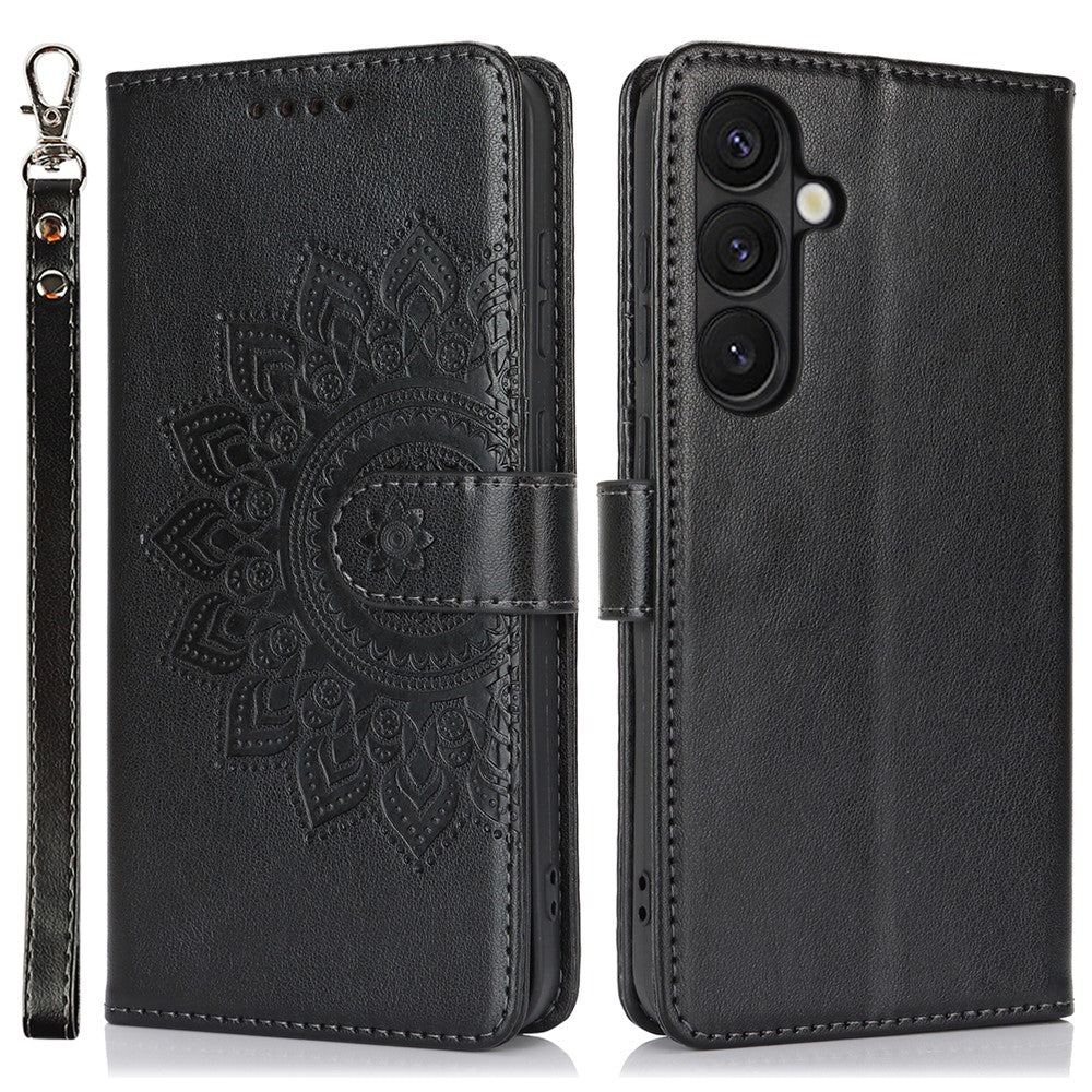 Galaxy S24 Plus Wallet-Hülle – Mit Musterdruck, Kartenfächer & Riemen