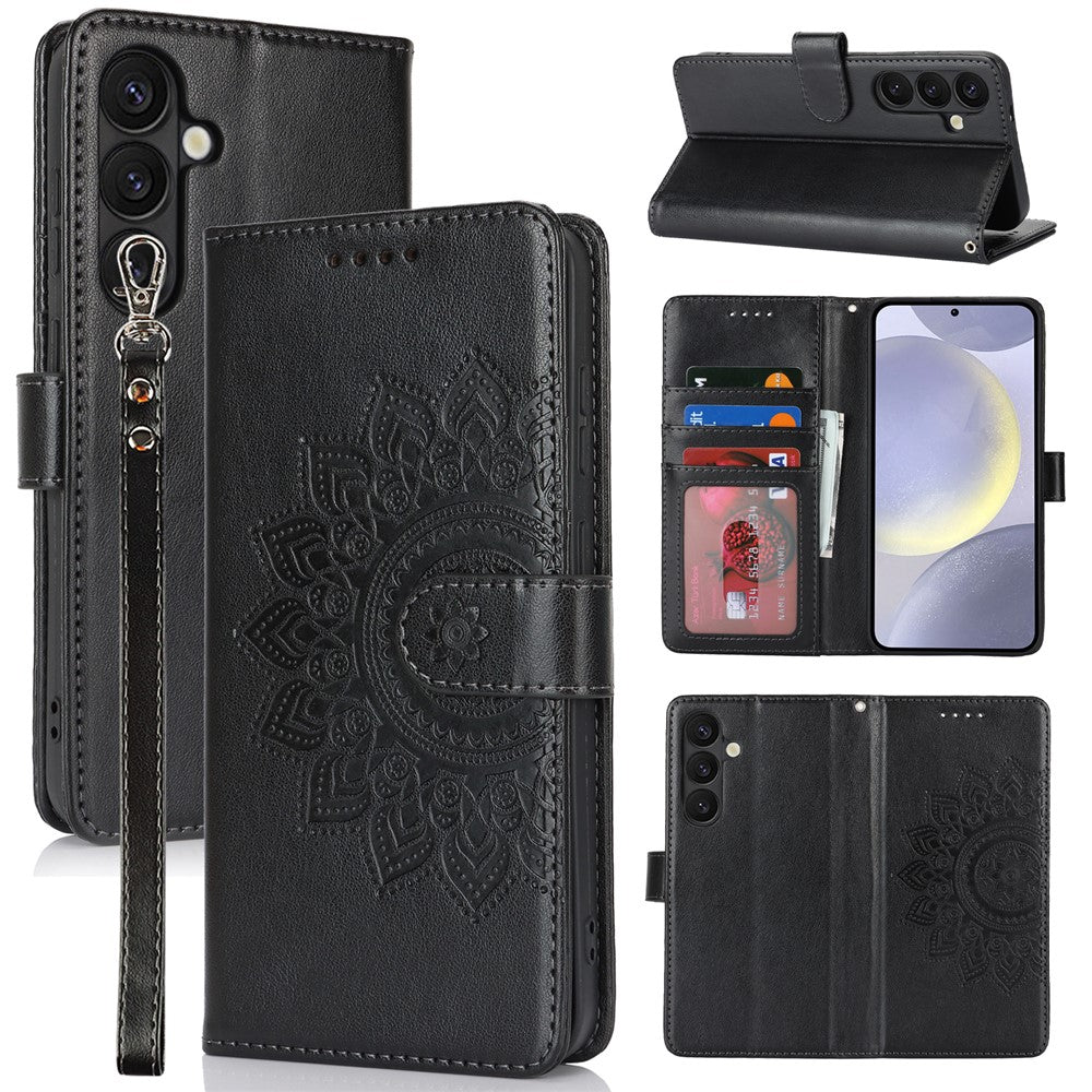 Galaxy S24 Plus Wallet-Hülle – Mit Musterdruck, Kartenfächer & Riemen