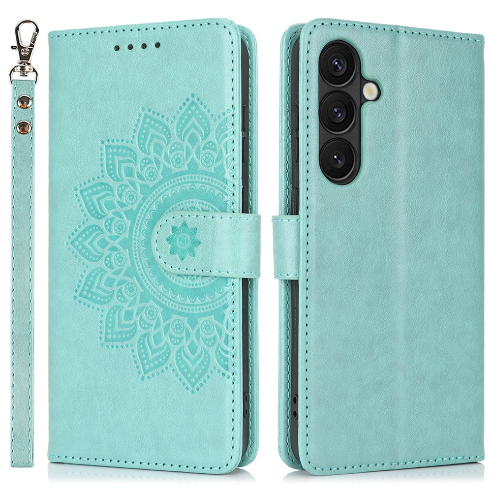 Galaxy S24 Plus Wallet-Hülle – Mit Musterdruck, Kartenfächer & Riemen