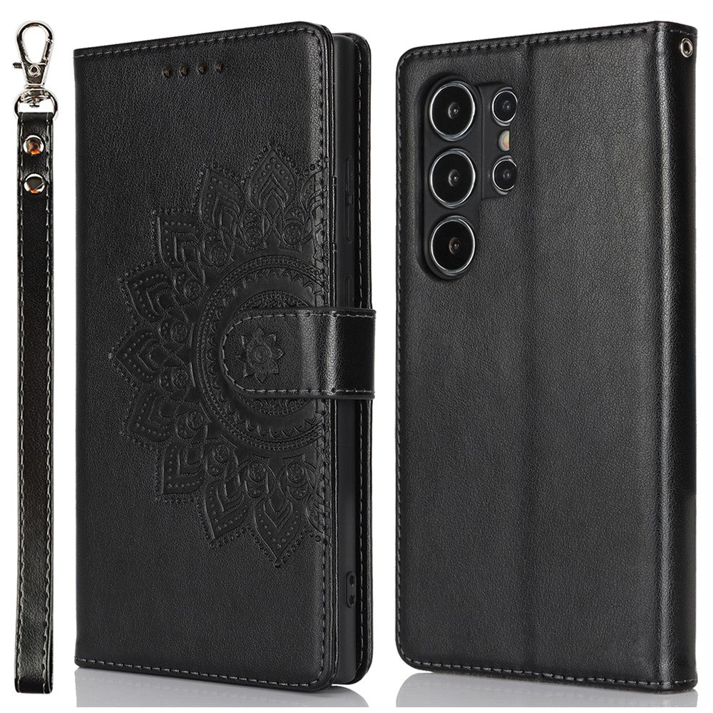 Galaxy S24 Ultra Wallet-Hülle – Mit Musterdruck, Kartenfächer & Riemen