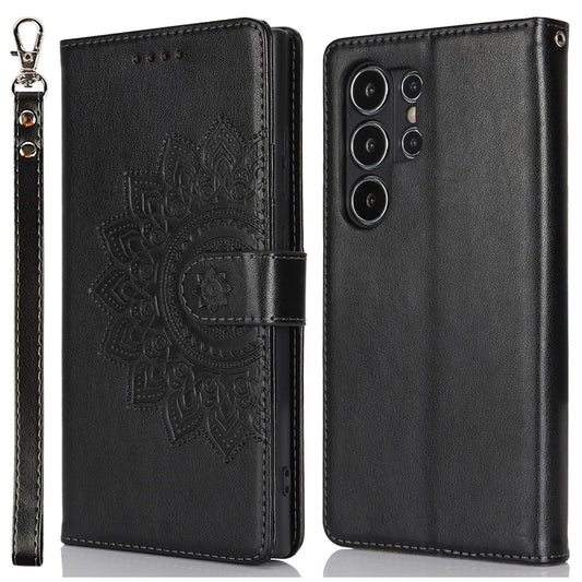 Galaxy S24 Ultra Wallet-Hülle – Mit Musterdruck, Kartenfächer & Riemen