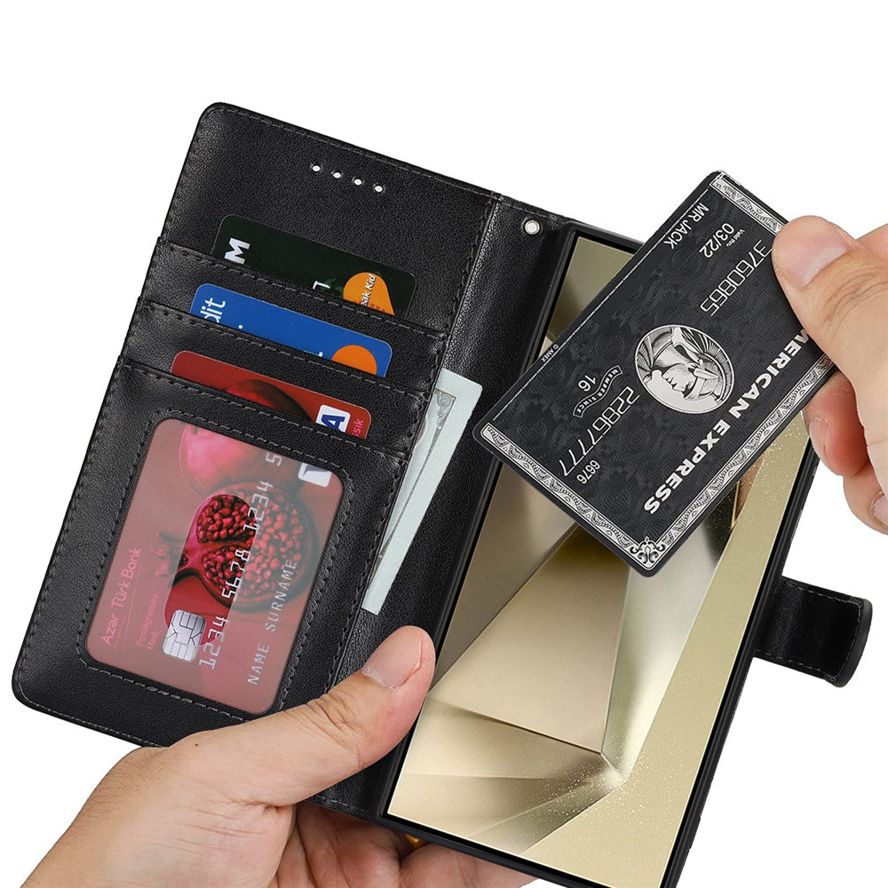Galaxy S24 Ultra Wallet-Hülle – Mit Musterdruck, Kartenfächer & Riemen