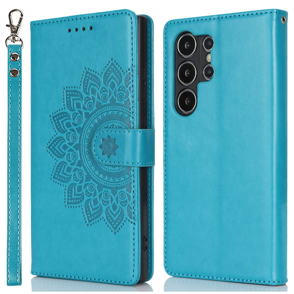 Galaxy S24 Ultra Wallet-Hülle – Mit Musterdruck, Kartenfächer & Riemen