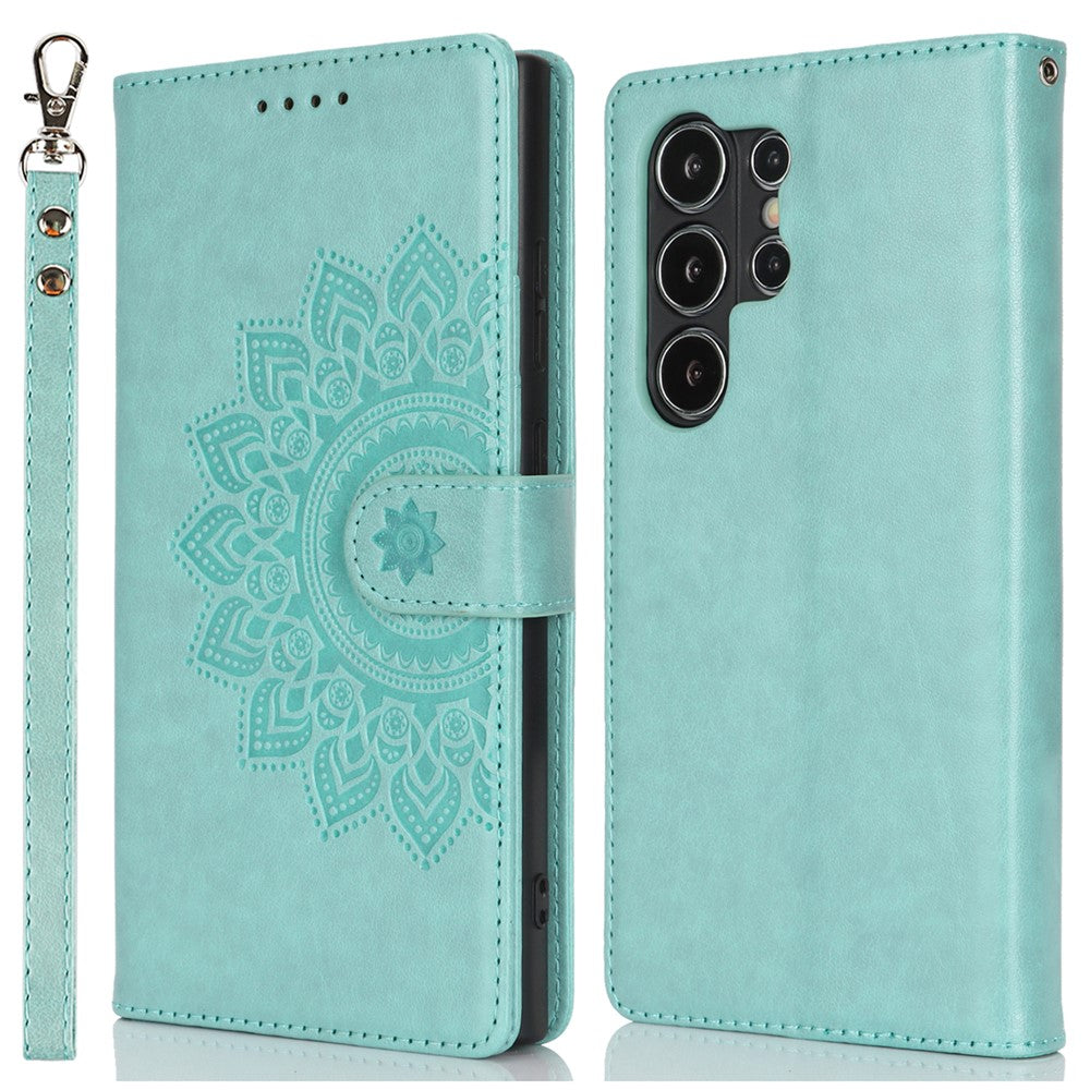 Galaxy S24 Ultra Wallet-Hülle – Mit Musterdruck, Kartenfächer & Riemen