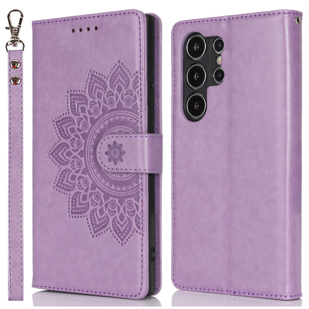 Galaxy S24 Ultra Wallet-Hülle – Mit Musterdruck, Kartenfächer & Riemen