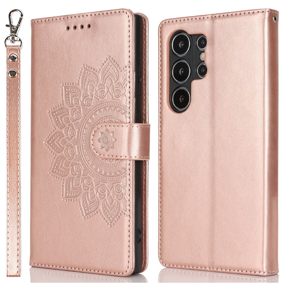 Galaxy S24 Ultra Wallet-Hülle – Mit Musterdruck, Kartenfächer & Riemen