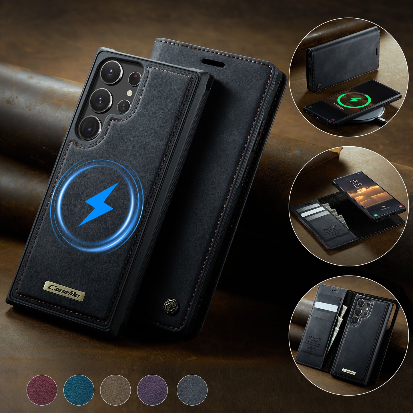 Galaxy S22 Ultra 5G Wallet-Hülle – Kompatibel mit MagSafe mit RFID-Blockierung