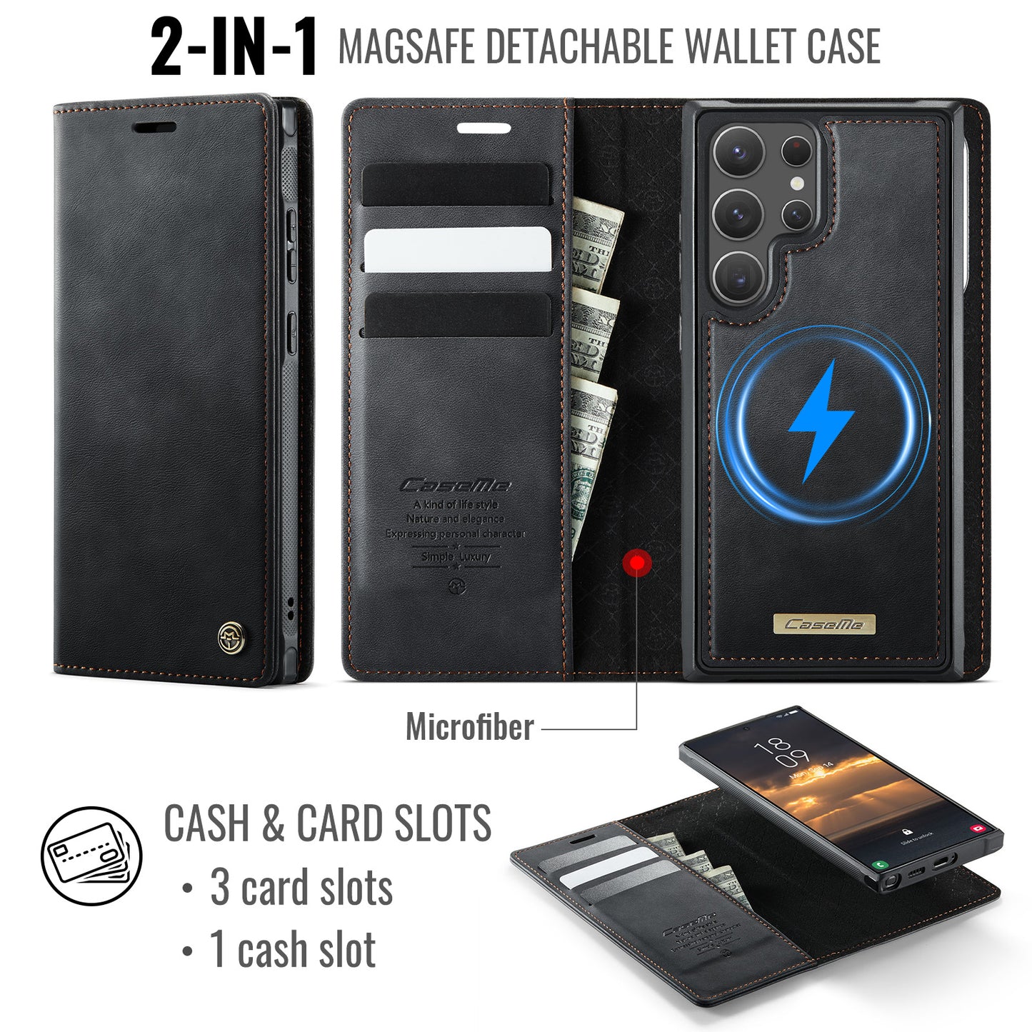 Galaxy S22 Ultra 5G Wallet-Hülle – Kompatibel mit MagSafe mit RFID-Blockierung