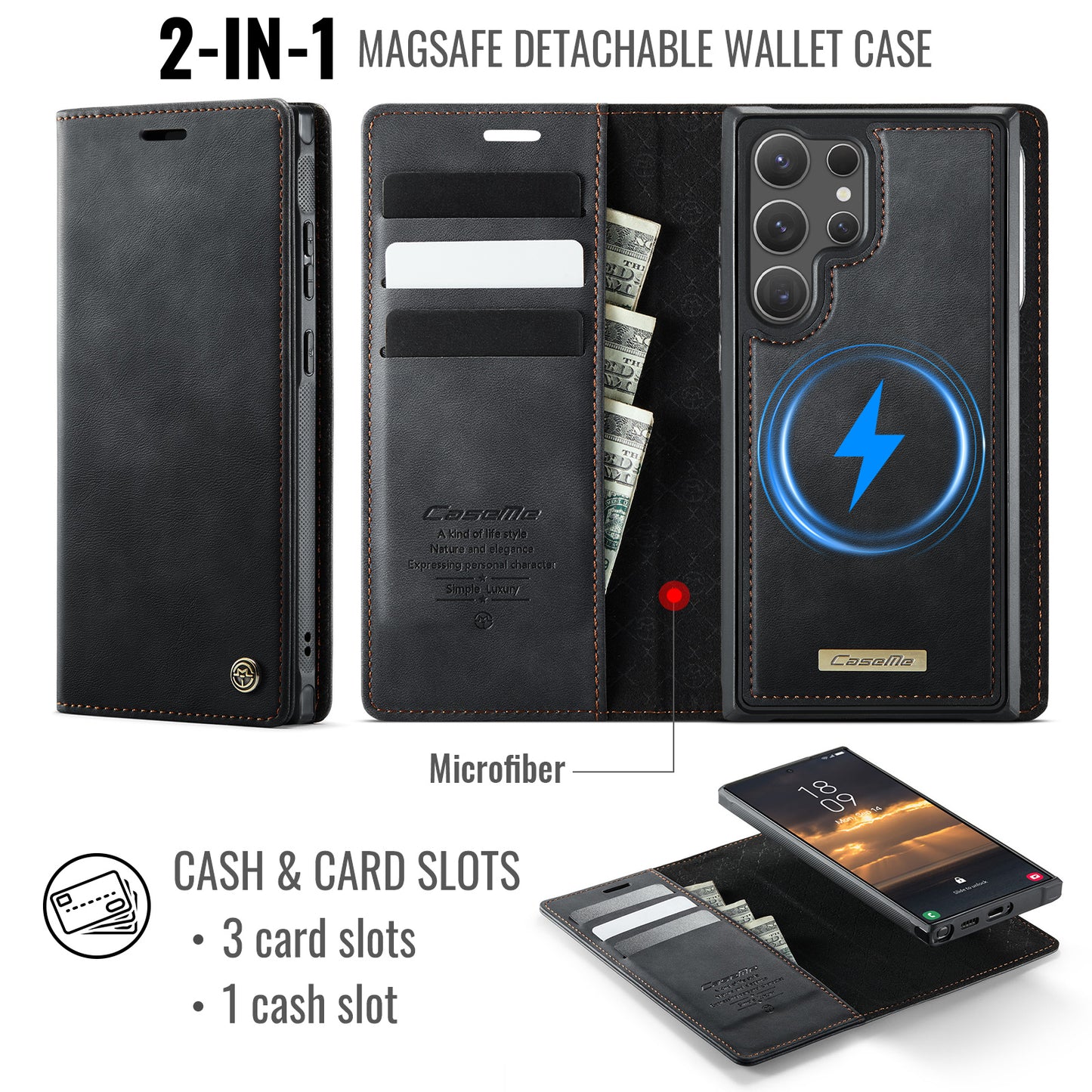 Galaxy S23 Ultra Wallet-Hülle – Kompatibel mit MagSafe mit RFID-Blockierung