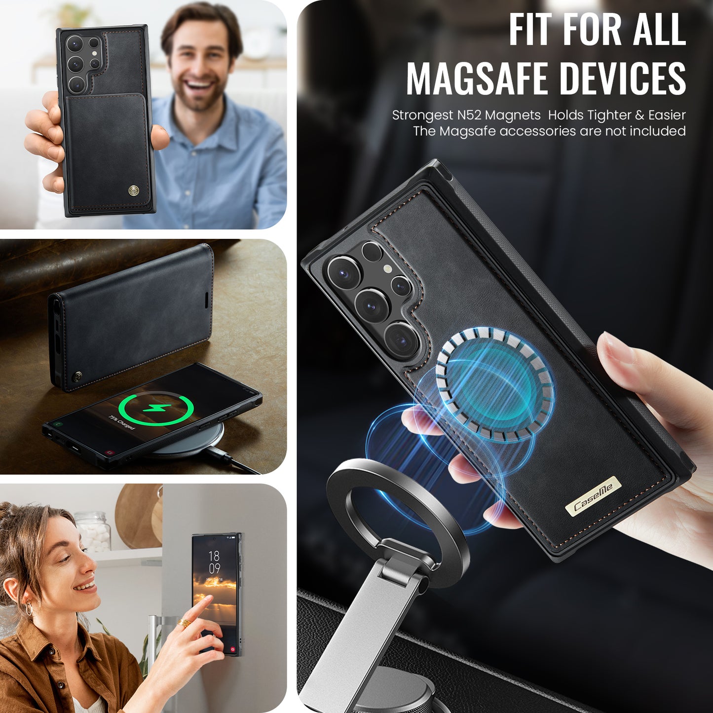 Galaxy S23 Ultra Wallet-Hülle – Kompatibel mit MagSafe mit RFID-Blockierung