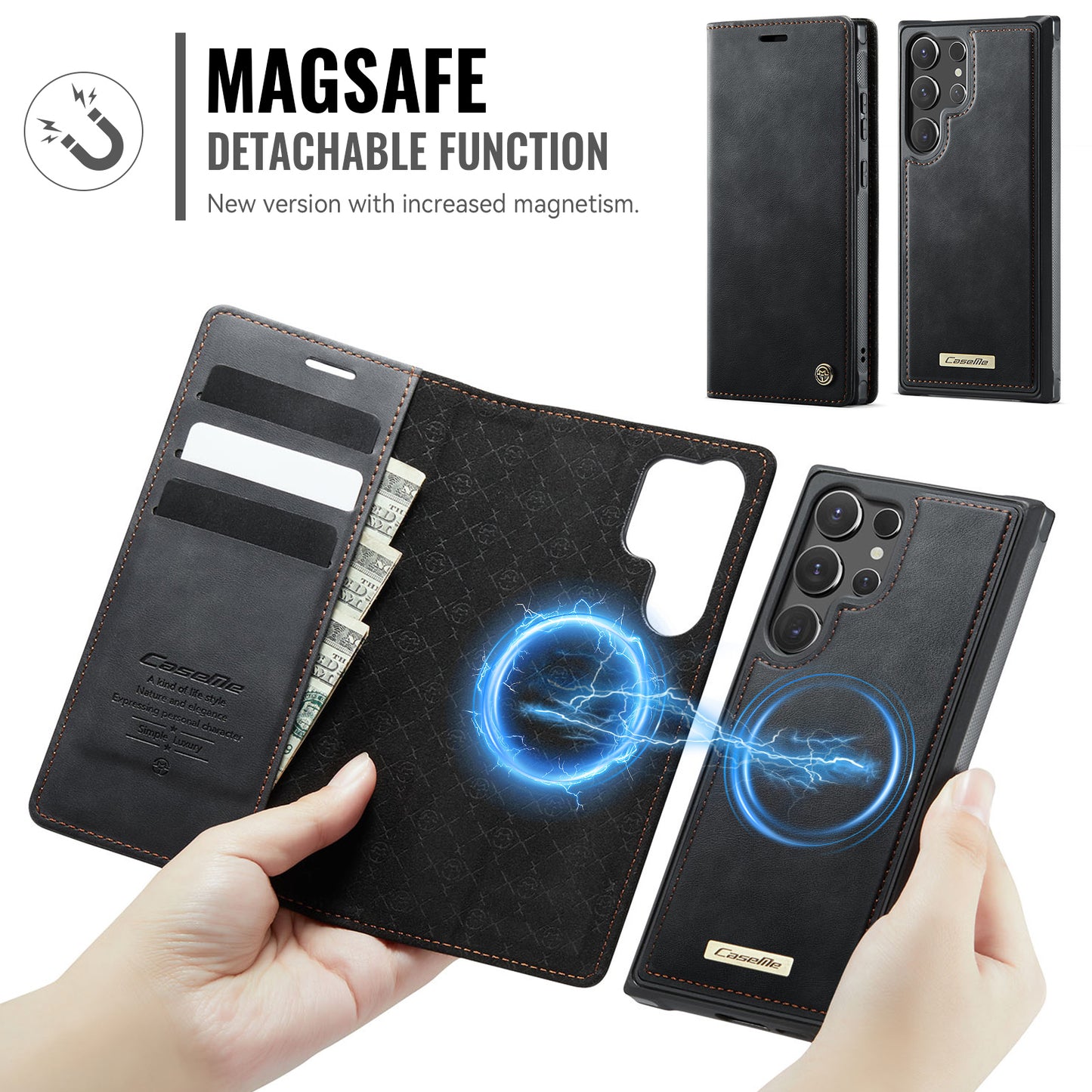 Galaxy S23 Ultra Wallet-Hülle – Kompatibel mit MagSafe mit RFID-Blockierung