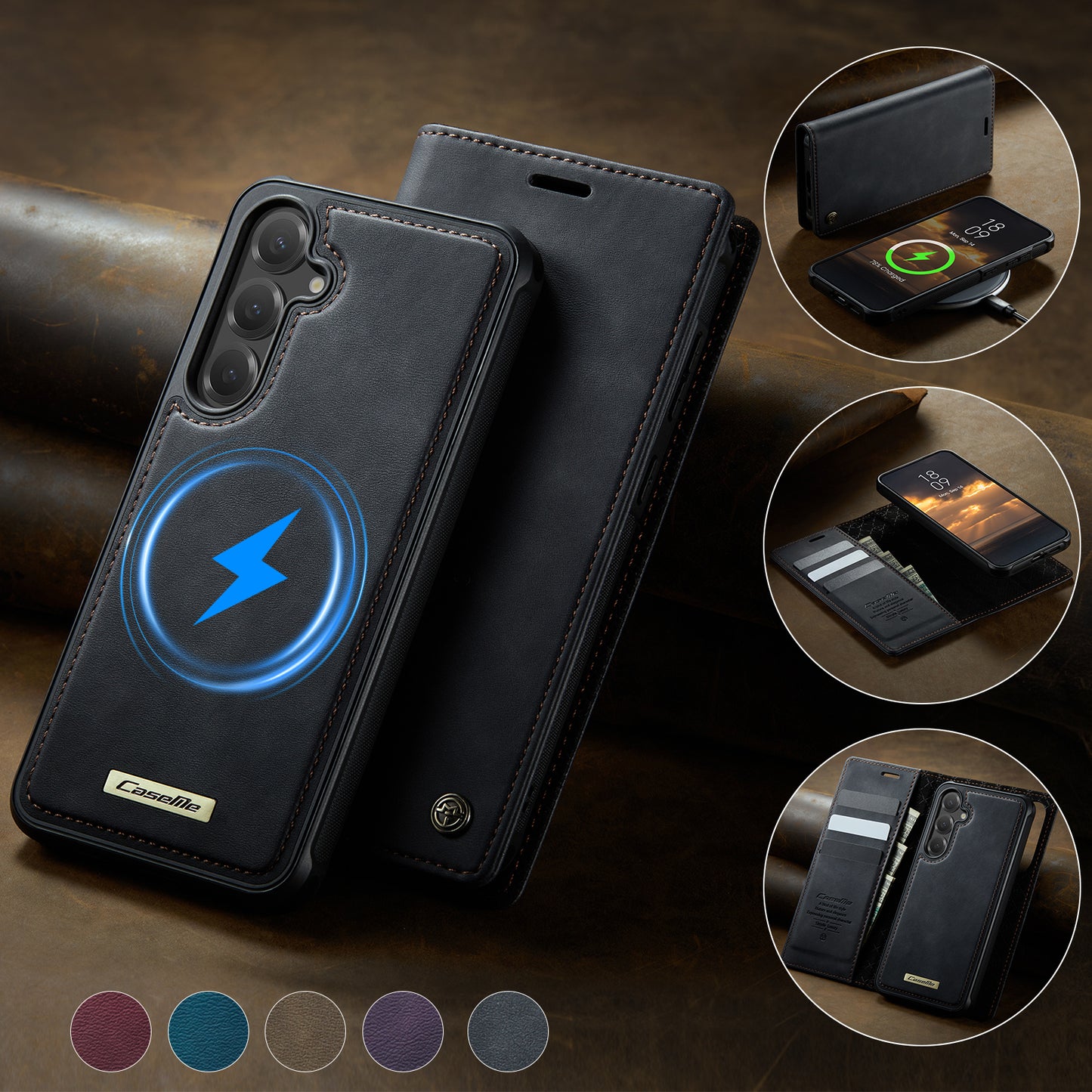 Galaxy S24 FE Wallet-Hülle – Kompatibel mit MagSafe mit RFID-Blockierung