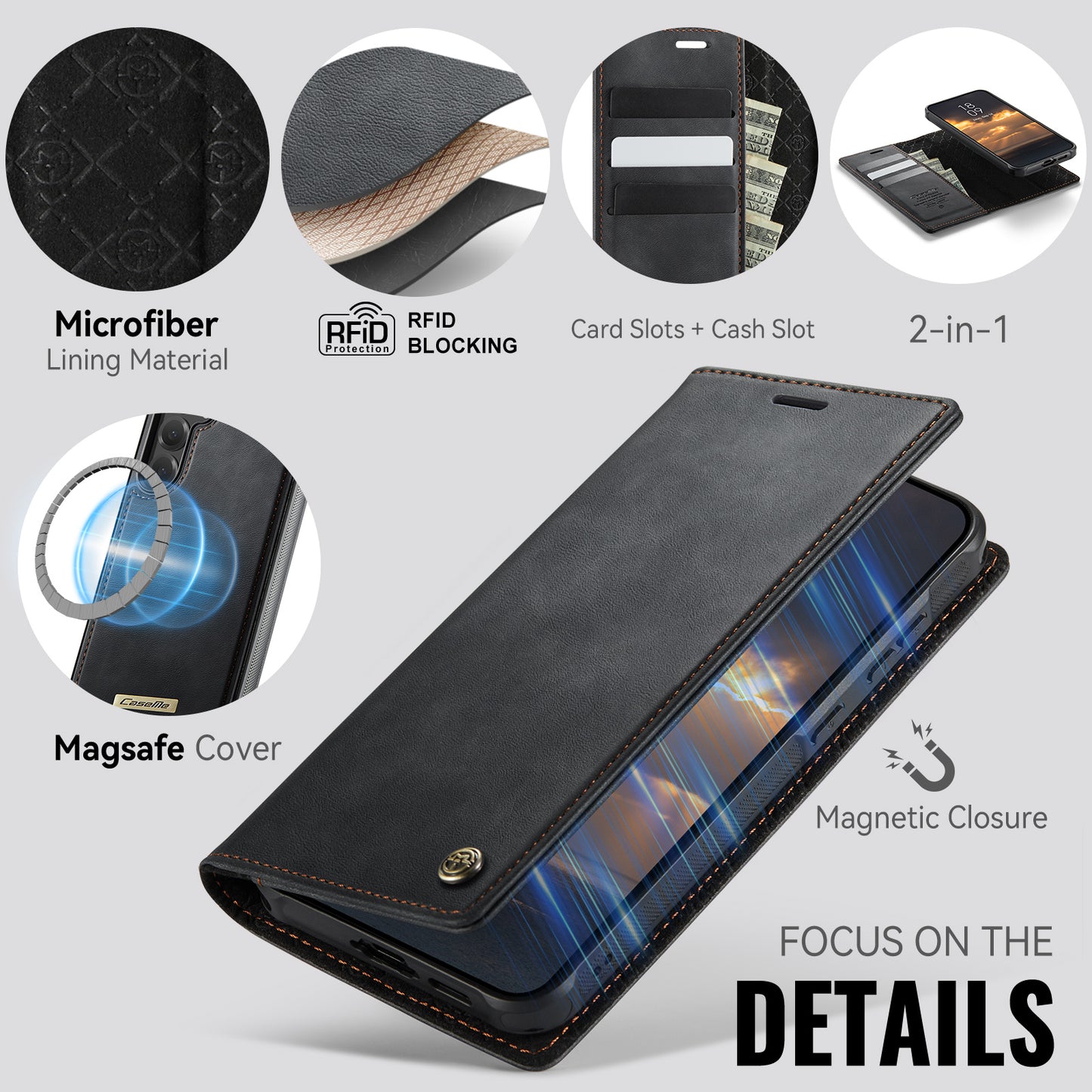 Galaxy S24 FE Wallet-Hülle – Kompatibel mit MagSafe mit RFID-Blockierung