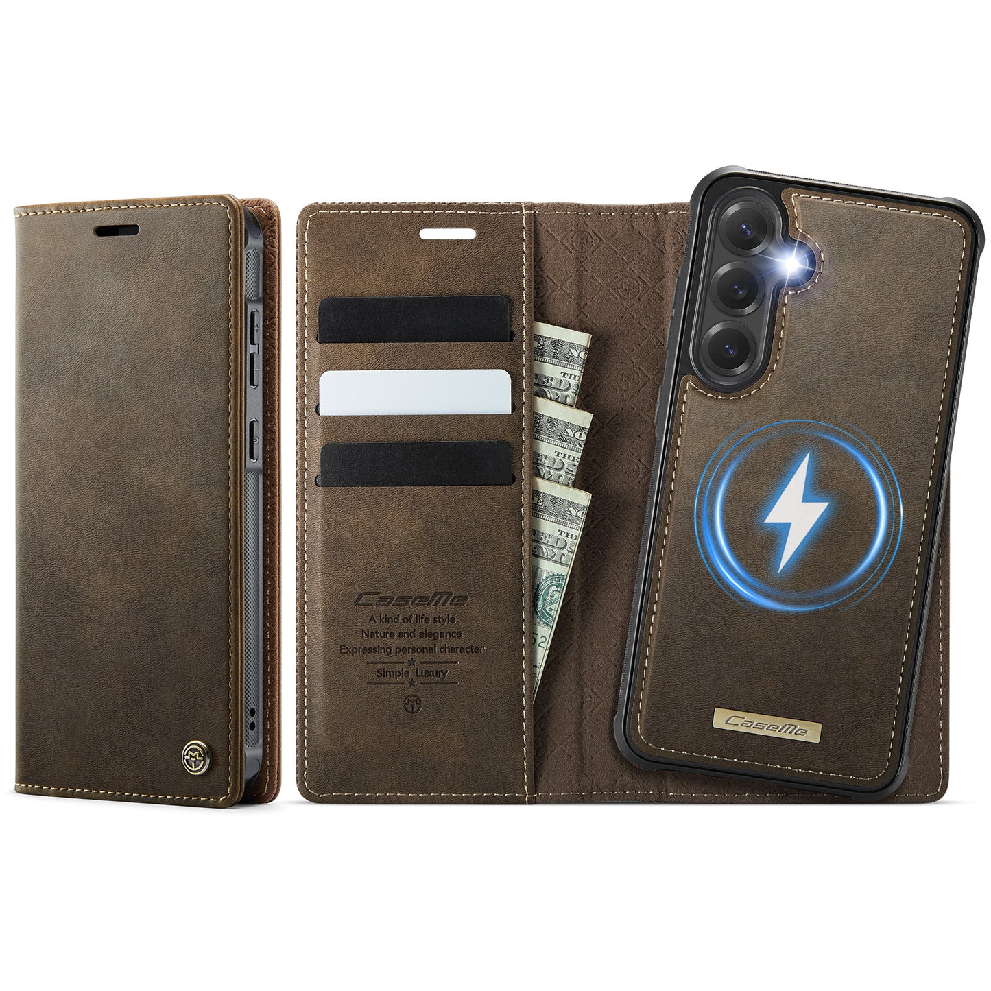Galaxy S24 FE Wallet-Hülle – Kompatibel mit MagSafe mit RFID-Blockierung