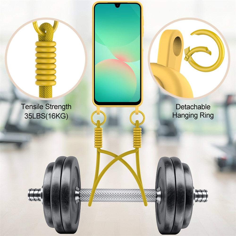 Galaxy A56 5G / A36 5G Silikonhülle – Sanft & mit Kartenhalter und kurzem Riemen