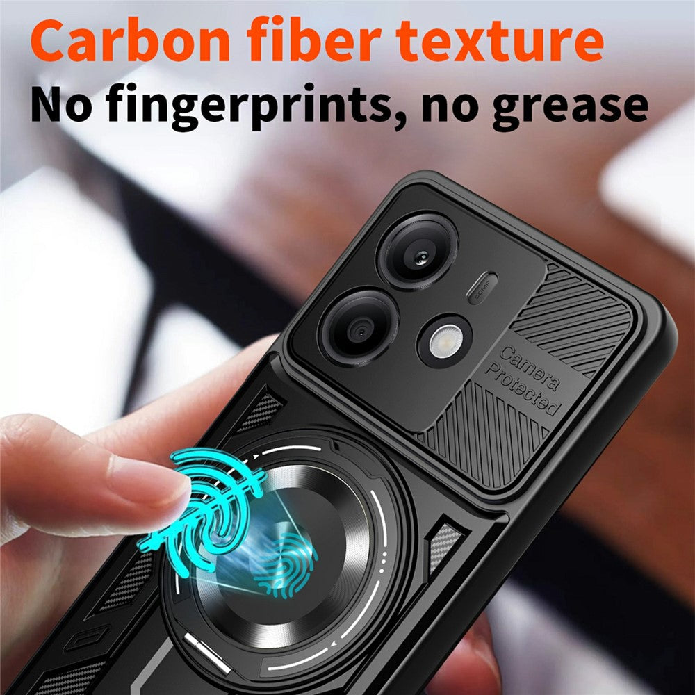 For Xiaomi Redmi Note 14 4G (164.84mm) Magnetic Case Rotating Kickstand TPU + PC Phone Cover