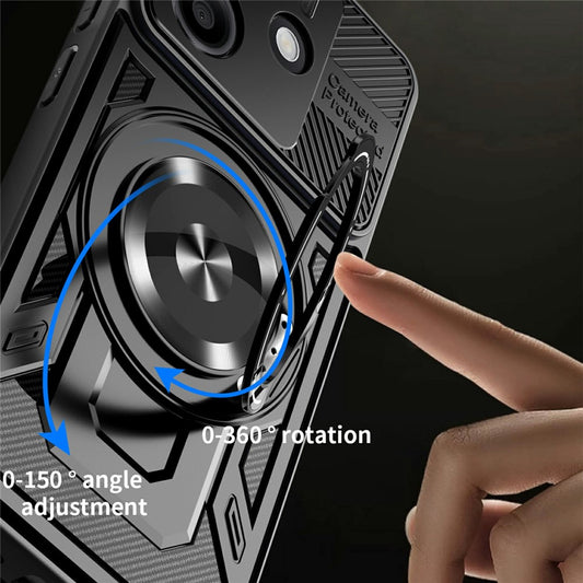 Xiaomi Redmi Note 14 4G (164.84mm) Handyhülle – Magnetische , drehbarer Ständer, TPU + PC